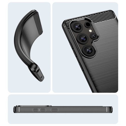 PANDACO Black Brushed Metal Case for Samsung Galaxy S25 Ultra