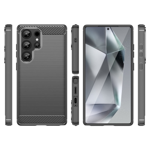 PANDACO Black Brushed Metal Case for Samsung Galaxy S25 Ultra