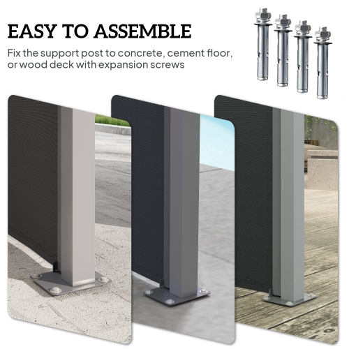 Outsunny Patio Retractable Double Side Awning, 79"x236" Outdoor Privacy Screen, UV Resistant, Waterproof Room Divider Sun Shade Wind Screen for