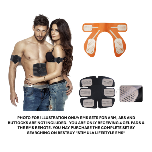 Télécommande EMS Lifestyle de Stimula + 4 tampons en gel pour ABS électronique EMS Tactical ABS, bras pour fesses, cuisses et muscles de la hanche
