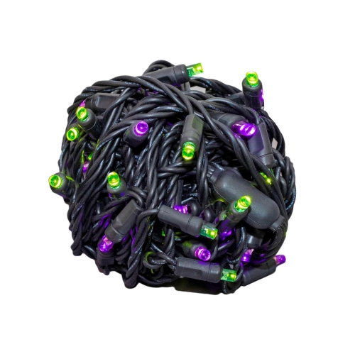 Guirlande de lumières de fantaisie 25 pi, 50 ampoules à DEL sur fil noir, espacement de 6 po, éclairage intérieur extérieur à connexion