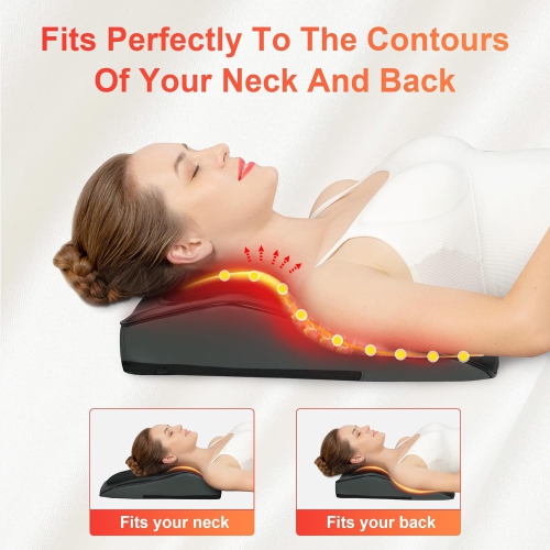 Comfier Back Massager with Heat, Shiatsu Neck and Shoulder Massager Pillow for Pain Relief, 3D Kneading Massagers for Back and Neck Gifts