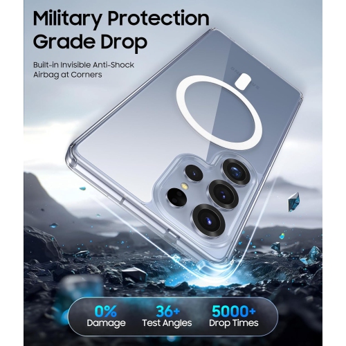 Samsung S25 Ultra Case Compatible with MagSafe, Clear Strong Magnetic Anti-Scratch Shockproof Phone Cover