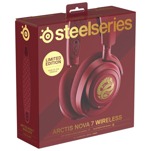Refurbished Steelseries Arctis Nova 7 Limited Edition Dragon Wireless Gaming Headset - Red