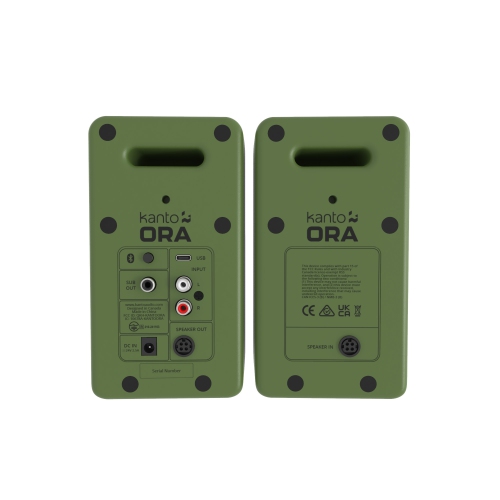 Kanto ORA 100W Powered Reference Desktop Speakers with Bluetooth and USB-C - Moss, Pair