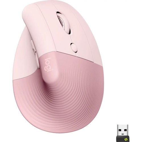 Logitech - Lift Vertical Wireless Ergonomic Mouse with 4 Customizable Buttons - Wireless - Rose