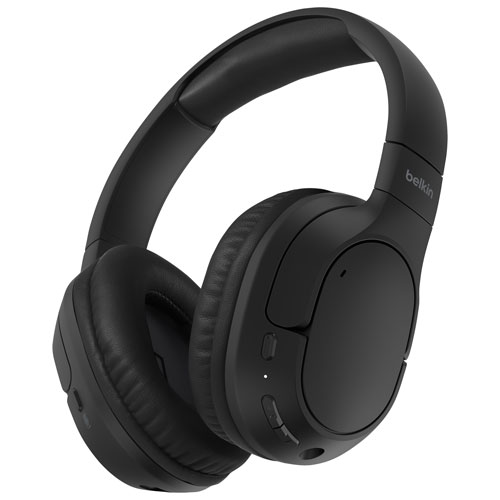 Belkin SoundForm Surround Over-Ear Sound Isolating True Wireless Headphones - Black