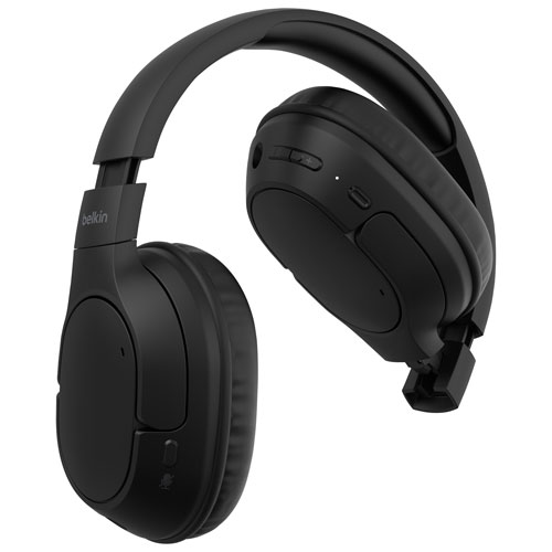 Belkin SoundForm Surround Over-Ear Sound Isolating True Wireless Headphones - Black