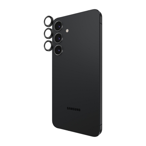Protecteur d'objectif en verre avec anneau en aluminium de Case-Mate pour Galaxy S25+ de Samsung - Noir