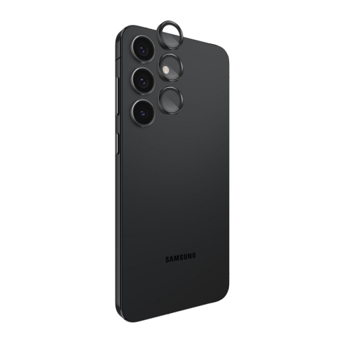 Protecteur d'objectif en verre avec anneau en aluminium de Case-Mate pour Galaxy S25+ de Samsung - Noir