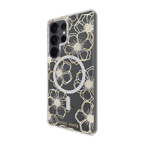 Case-Mate Floral Gems Galaxy S25 Ultra Fitted Hard Shell Case - Gold