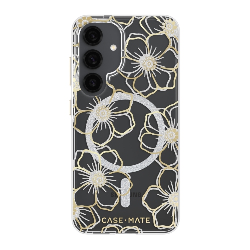 Case-Mate Floral Gems Galaxy S25 Fitted Hard Shell Case - Gold