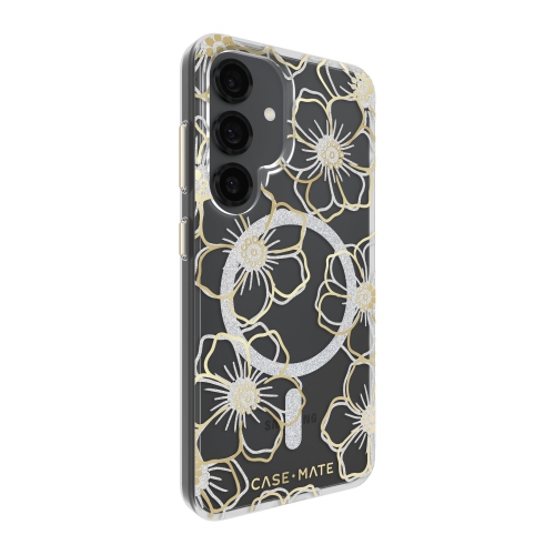 Case-Mate Floral Gems Galaxy S25 Fitted Hard Shell Case - Gold