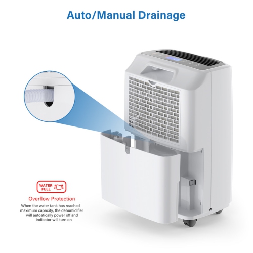 Yaufey 32.7 Pint Low Noise Home Dehumidifier for Home & Basements up to 2500 sq ft