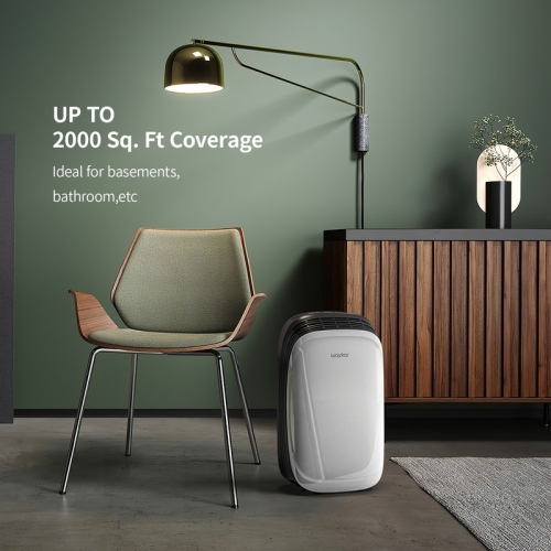 Déshumidificateur de 30 chopines de Waykar avec Smart Dry pour les sous-sols de chambre ou les pièces humides jusqu'à 2000 pi² Blanc