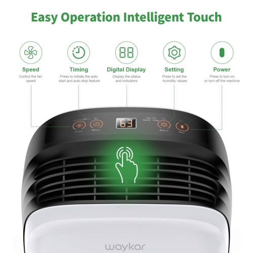 Déshumidificateur de 30 chopines de Waykar avec Smart Dry pour les sous-sols de chambre ou les pièces humides jusqu'à 2000 pi² Blanc