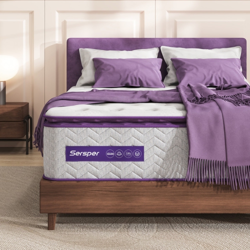 Matelas hybride à plateau-coussin Sersper 10&nbsp;po – Lit double