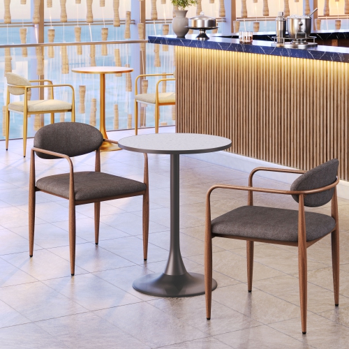 Bite Bistro Table Gray & Bronze