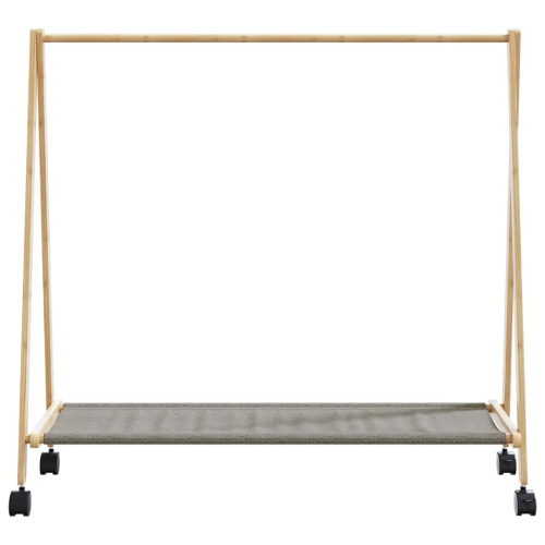 Présentoir à vêtements vidaXL avec tablettes et roulettes 106x34x106.5 cm Bambou