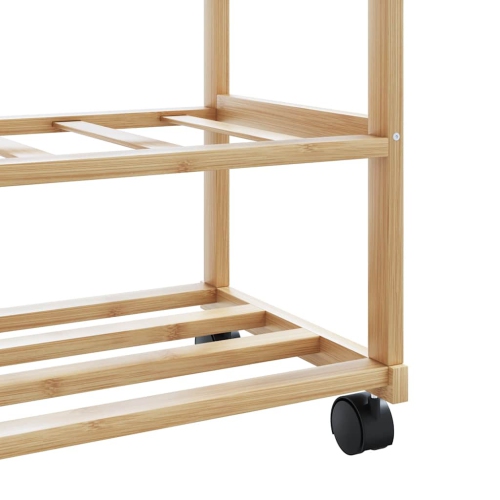 vidaXL Clothes Rack with Shelves and Wheels 100x38x175.5 cm Bamboo
