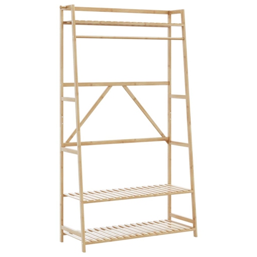 Présentoir à vêtements avec tablettes vidaXL en bambou 110 x 40 x 180&nbsp;cm