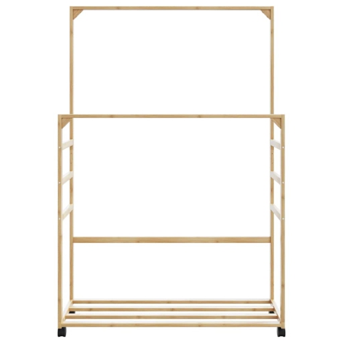 vidaXL Clothes Rack with Shelves and Wheels 90x35x155 cm Bamboo