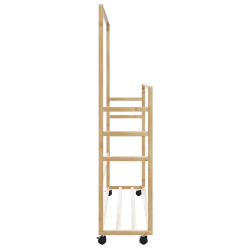 vidaXL Clothes Rack with Shelves and Wheels 90x35x155 cm Bamboo