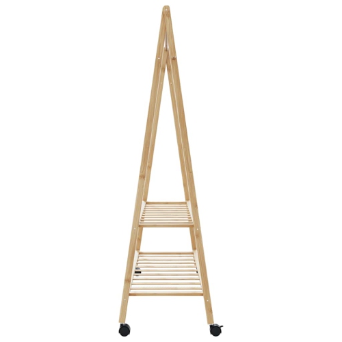 vidaXL Clothes Rack with Shelves and Wheels 132x45.5x155.5 cm Bamboo