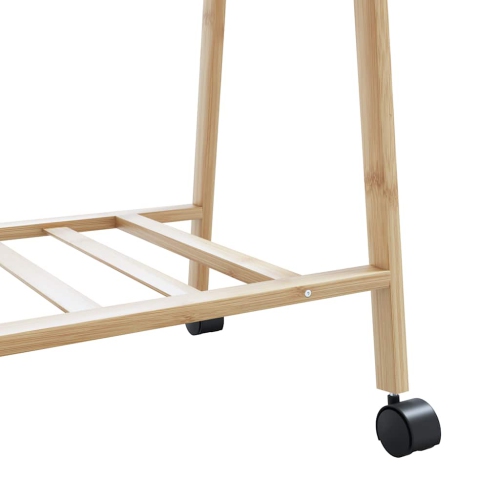 vidaXL Clothes Rack with Shelves and Wheels 132x45.5x155.5 cm Bamboo