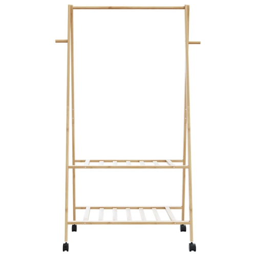 vidaXL Clothes Rack with Shelves and Wheels 96x45.5x155.5 cm Bamboo