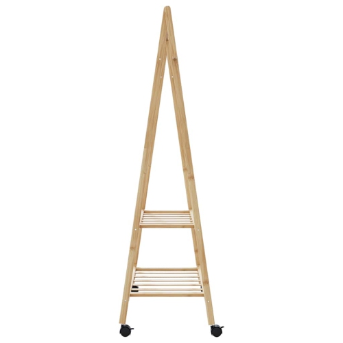 vidaXL Clothes Rack with Shelves and Wheels 96x45.5x155.5 cm Bamboo