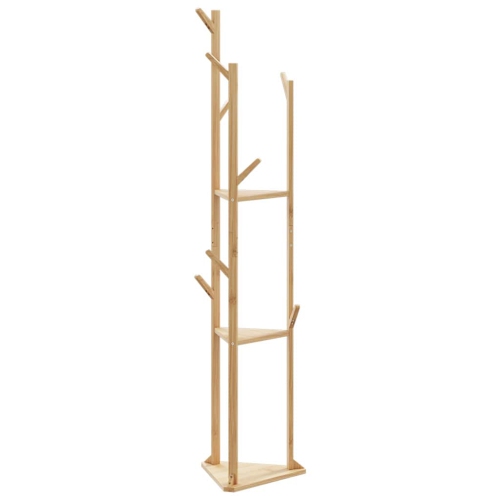 vidaXL Coat Stand with Hooks and Shelves 39x33x166 cm Bamboo