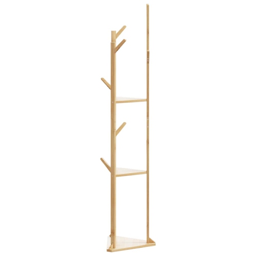 vidaXL Coat Stand with Hooks and Shelves 39x33x166 cm Bamboo