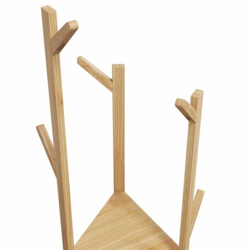 vidaXL Coat Stand with Hooks and Shelves 39x33x166 cm Bamboo