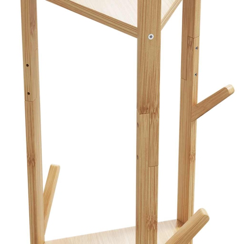 vidaXL Coat Stand with Hooks and Shelves 39x33x166 cm Bamboo