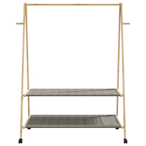 vidaXL Clothes Rack with Shelves and Wheels 132x45.5x155.5 cm Bamboo