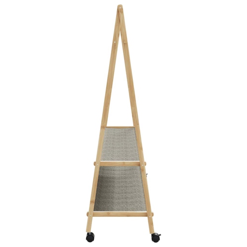 vidaXL Clothes Rack with Shelves and Wheels 132x45.5x155.5 cm Bamboo