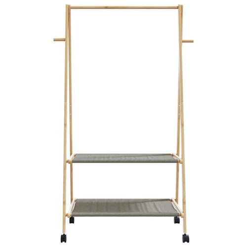 vidaXL Clothes Rack with Shelves and Wheels 96x45.5x155.5 cm Bamboo