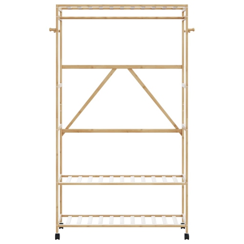 vidaXL Clothes Rack with Shelves and Wheels 110x40x180 cm Bamboo