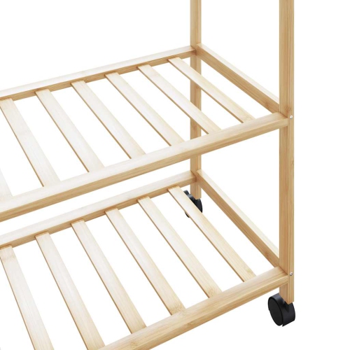 vidaXL Clothes Rack with Shelves and Wheels 110x40x180 cm Bamboo