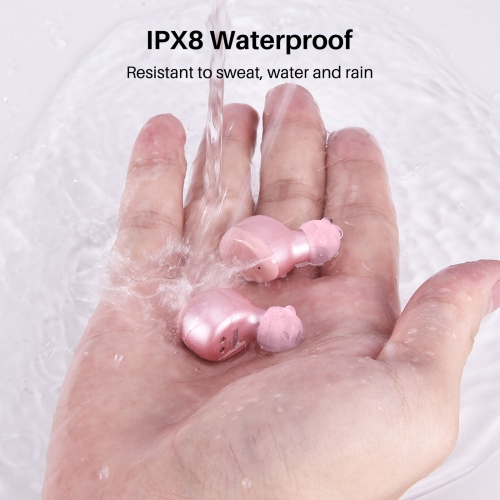 TOZO T6 In-Ear Sound Isolating True Wireless Headphones Bluetooth Earbuds IPX8 Water Resistance - Pink