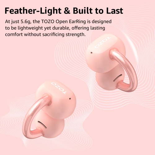 TOZO Brand New Open-ear True Wireless Earbuds Bluetooth Headsets for Outside Sports Fitness Ear Clip-Pink