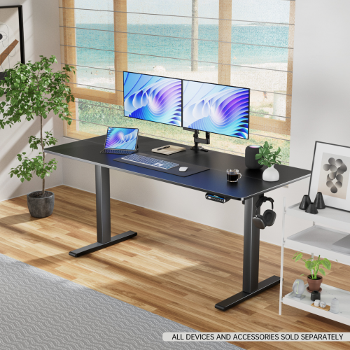 Huanuo 140 x 70.10cm Black Electric Height Adjustable Standing Desk. Perfect for a Computer Workstation Home & Office. Free Shipping