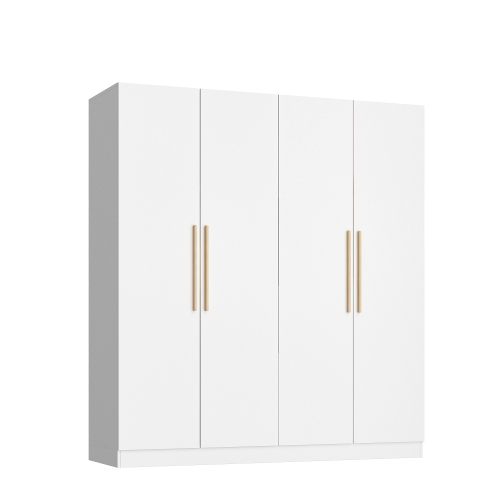 Homsee Wardrobe with Dual Hanging Rods and Adjustable Shelves for Efficient Storage and Organization,White