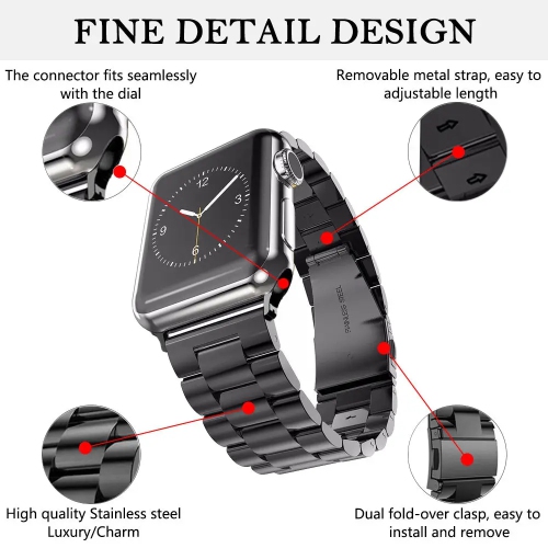 22mm Metal Watch Band for Samsung Galaxy Watch3, Gear 2, S3, Also Fits Garmin Vivoactive 4, Venu 2, 3, Forerunner - Black Gold