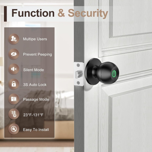 HEI LIANG Fingerprint Smart Door Lock with Biometric Fingerprint and App Control