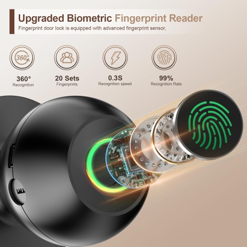 HEI LIANG Fingerprint Smart Door Lock with Biometric Fingerprint and App Control
