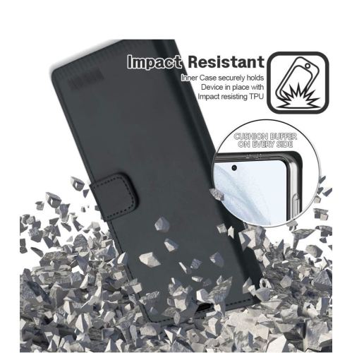 Étui portefeuille pour iPhone 16 Pro, étui folio à rabat en cuir PU de qualité supérieure avecfente pour carte, support et fermeture magnétique, étui