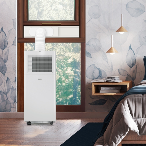 TCL 9,500 BTU ASHRAE Smart Portable Air Conditioner, Fan & Dehumidifier, 250 Sq. Ft., Remote Control, Works with Alexa/Google Assistant