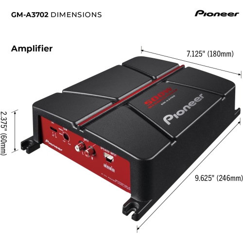 Amplificateur pontable 2 canaux GM-A3702 de Pioneer avec nettoyeur de gadgets en prime